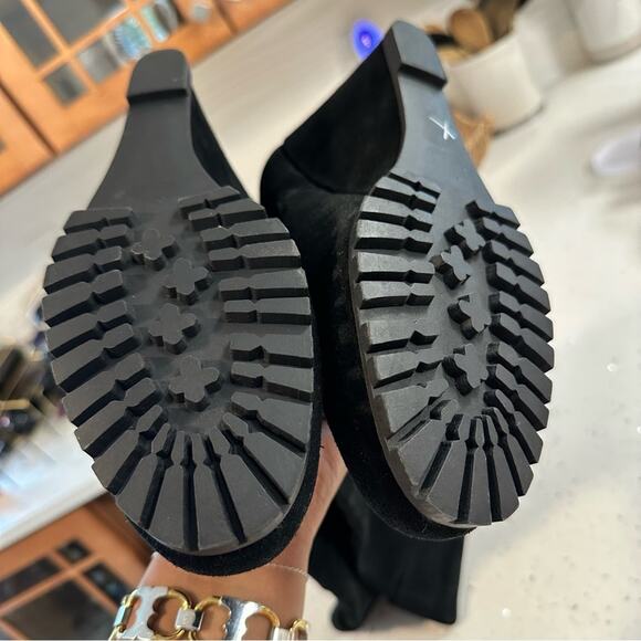 Steve Madden Willful Black Suede Wedge Knee-High Over the Knee Tall Boots 11M - Picture 8 of 13